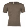 Shirt korte mouw, wol/zijde, walnoot (44-56)