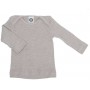 Shirt lange mouw, wol/zijde/katoen, zilvergrijs (50-80)