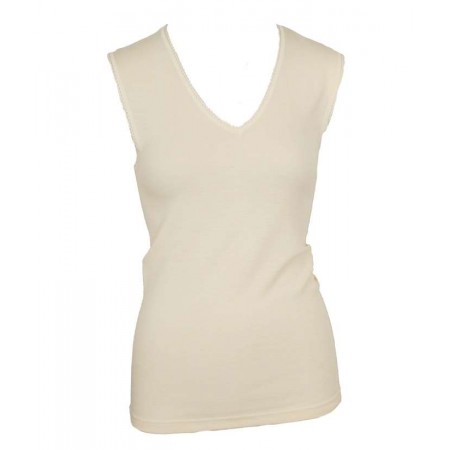 Ladies vest, wool with lace (36-46)