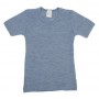 Vest short sleeved, wool/silk, jeans blue (92-164