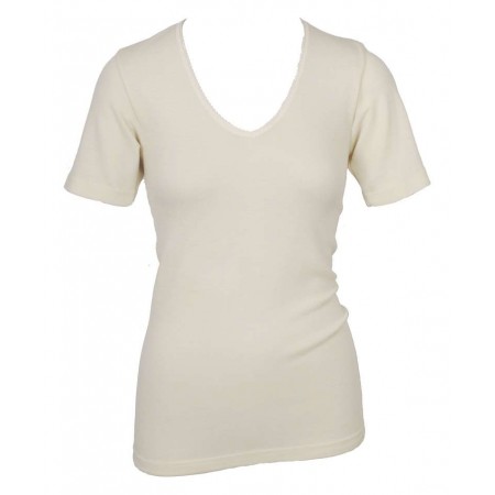 Ladies shirt short sleeved, wool (36-46)
