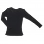 Shirt lange mouw, wol, zwart (XS-2XL)