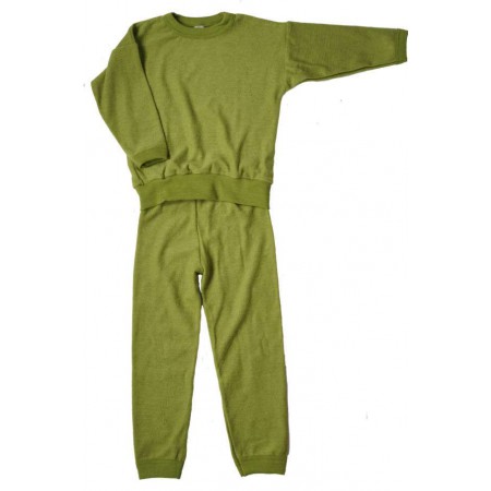 Pyjamas, wool, green (98-140)
