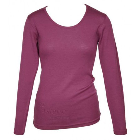 Shirt long sleeved, wool/silk, violet quartz (XS-L)