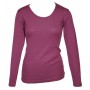 Shirt lange mouw, wol/zijde, violet kwarts