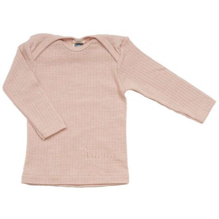 Shirt lange mouw, wol/zijde/katoen, rose cloud (50-80)