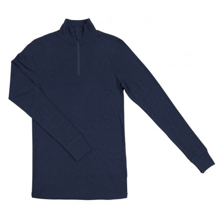 Shirt long sleeved with zipper, wool, blue (XS-XXL)