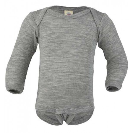 Body long sleeved, wool/silk, grey (50-104)