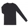 Shirt lange mouw, merinowol, zwart (XS-XXL)