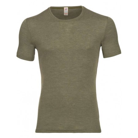Shirt short sleeved , wool/silk, olive (46-56)