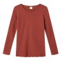 Shirt long sleeved, wool, terracotta melange (S-XL)