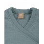 Wrap around body long sleeved, wool, stone blue (56)