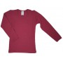 Shirt lange mouw, wol/zijde, garnet rose (104-152)
