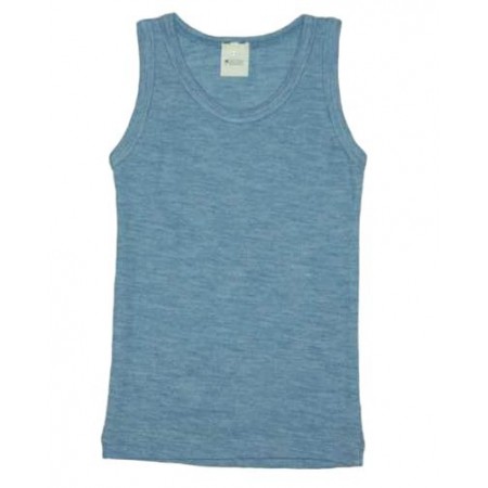 Hemd, wol/zijde, jeansblauw (92-164)