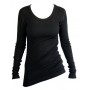 Shirt long sleeved, wool, black (XS-XL)