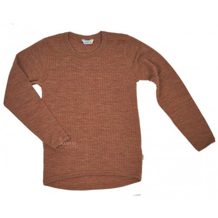 Shirt lange mouw, wol, caramel (100-170)