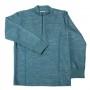 Sweater with zipper, wool/bamboo, sea blue