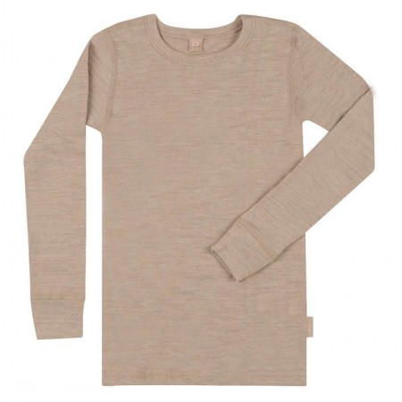 Shirt lange mouw, wol, beige (98-152)