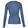 Shirt long sleeved, wool/silk with lace, azzurro (S-XL)