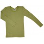 Shirt long sleeved, wool/silk, green (104-152)