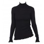 Shirt long sleeved, wool/silk with turtle neck, black (36-42)