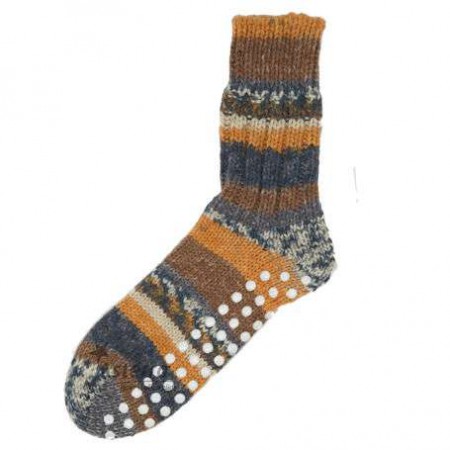 Socks with anti slip, wool, multicolour (36-43)