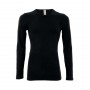 Shirt long sleeved, wool/silk, black (5-8)