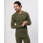 Shirt long sleeved, wool, dark green melange (4-8)
