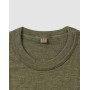Shirt lange mouw, merinowol, donkergroen melange (4-8)