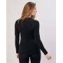 Shirt long sleeved, wool, black HIGH NECK (36-44)