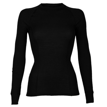 Shirt long sleeved, wool, black HIGH NECK (36-44)