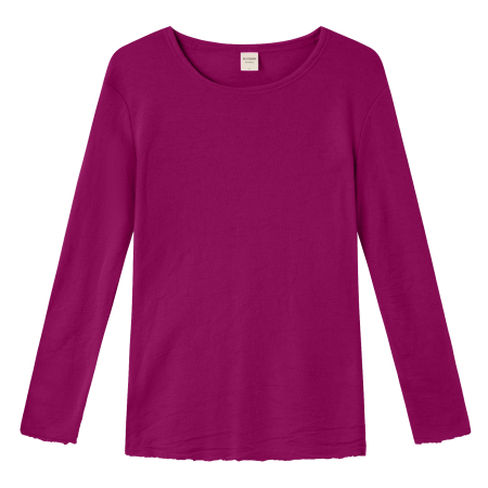 Shirt long sleeved, wool, cerise (S-XL)