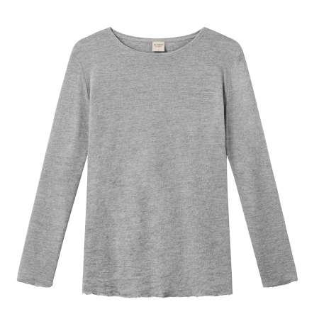 Shirt lange mouw, wol, dawn grey (S-XL)
