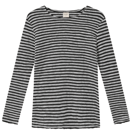 Shirt long sleeved, wool, charcoal/dawn grey