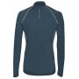 Shirt long sleeved with zipper, wool, petrol (5-8)