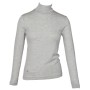 Shirt lange mouw, wol/zijde met kol, lichtgrijs (S-XL)