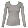 Shirt long sleeved, wool/silk with lace, grey (S-L)