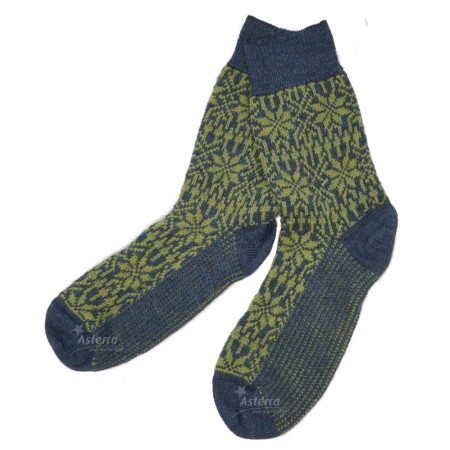 Socks, wool, Norwey blue/green (38-43)