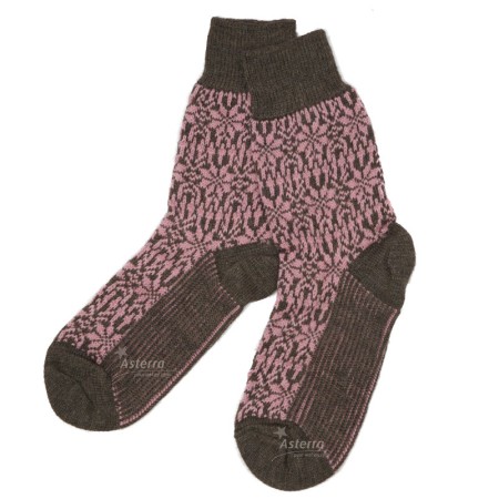 Socks, wool, Norwey brown/pink (36-41)