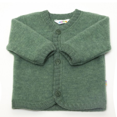 Cardigan, wool fleece, fir green (60-90)