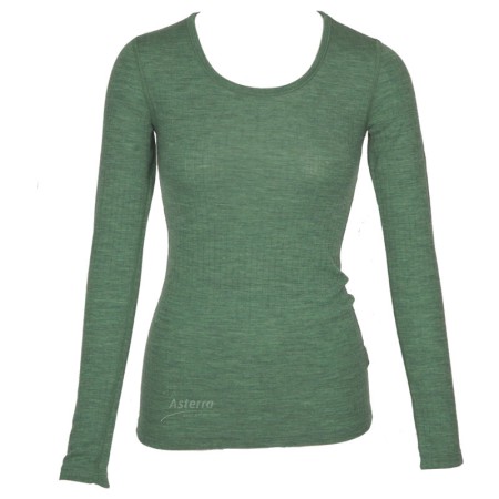 Shirt lange mouw, wol, fir green