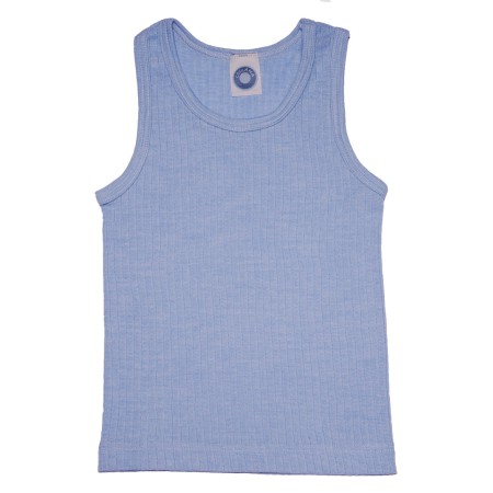 Undershirt, wool/cotton/silk, blue (92-152)