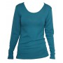 Shirt long sleeved, wool/silk, petrol (XS-L)