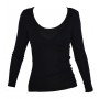 Shirt long sleeved, wool/silk, black (XS-XXL)