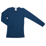 Shirt lange mouw, wol/zijde, donkerblauw (92-164)